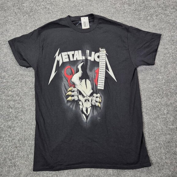 Metallica Shirt Mens Medium Black Skull Graphic Band Rock 81 Concert Tour Tee - Picture 1 of 9